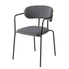 Silla gris antracita de metal negro mate